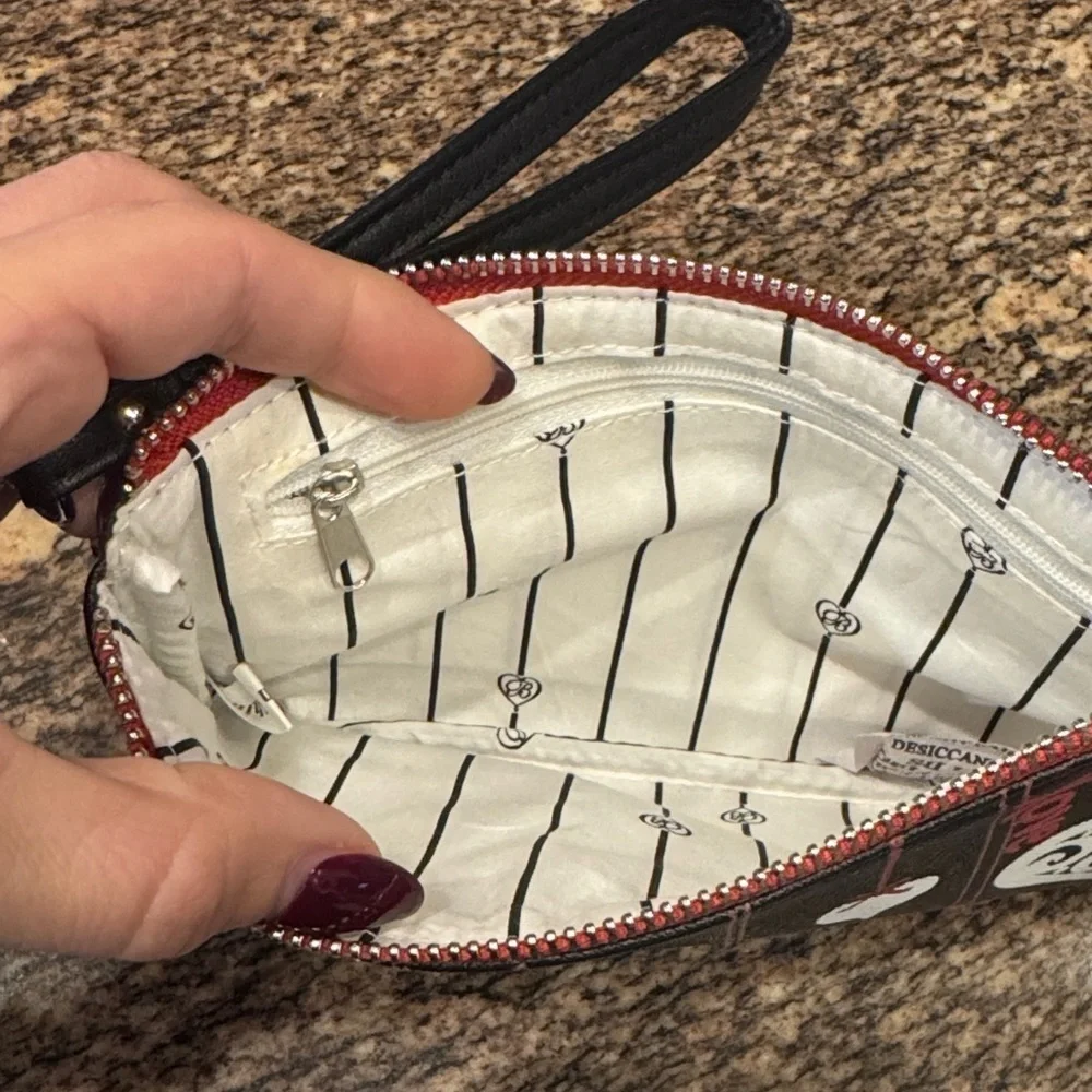 Brighton Black and Red Heart Design Wristlet